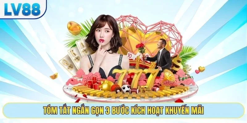 Tóm tắt ngắn gọn 3 bước kích hoạt khuyến mãi